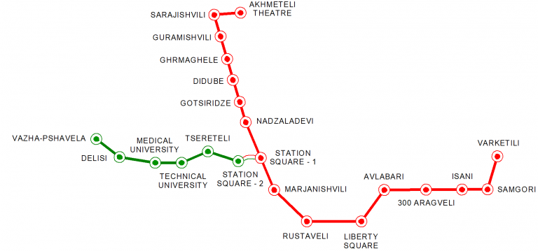 Схема метро тбилиси на карте