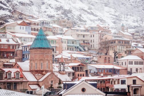 Как выглядит Тбилиси зимой под снегом
